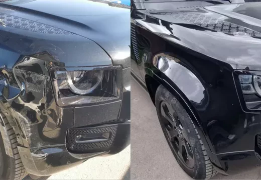 Slika popravljenega žarometa in karoserije